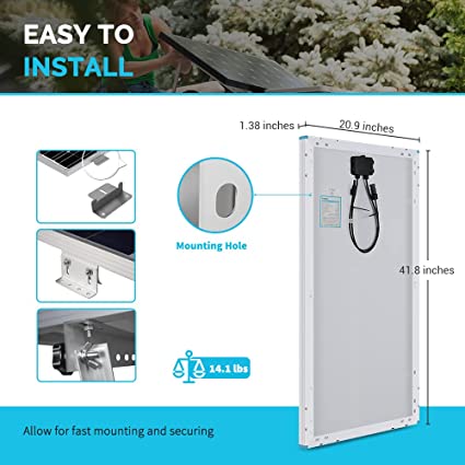 Renogy 100 Watt 12 Volt Solar Panel Starter Kit with 100W Monocrystalline Solar Panel