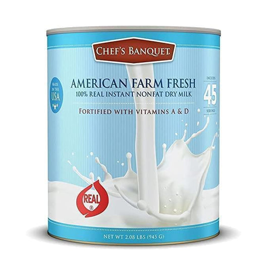 American Farm Fresh Fortified Instant Nonfat Dry Milk Powder for Baking, Long Term Food for Storage, 270 Servings