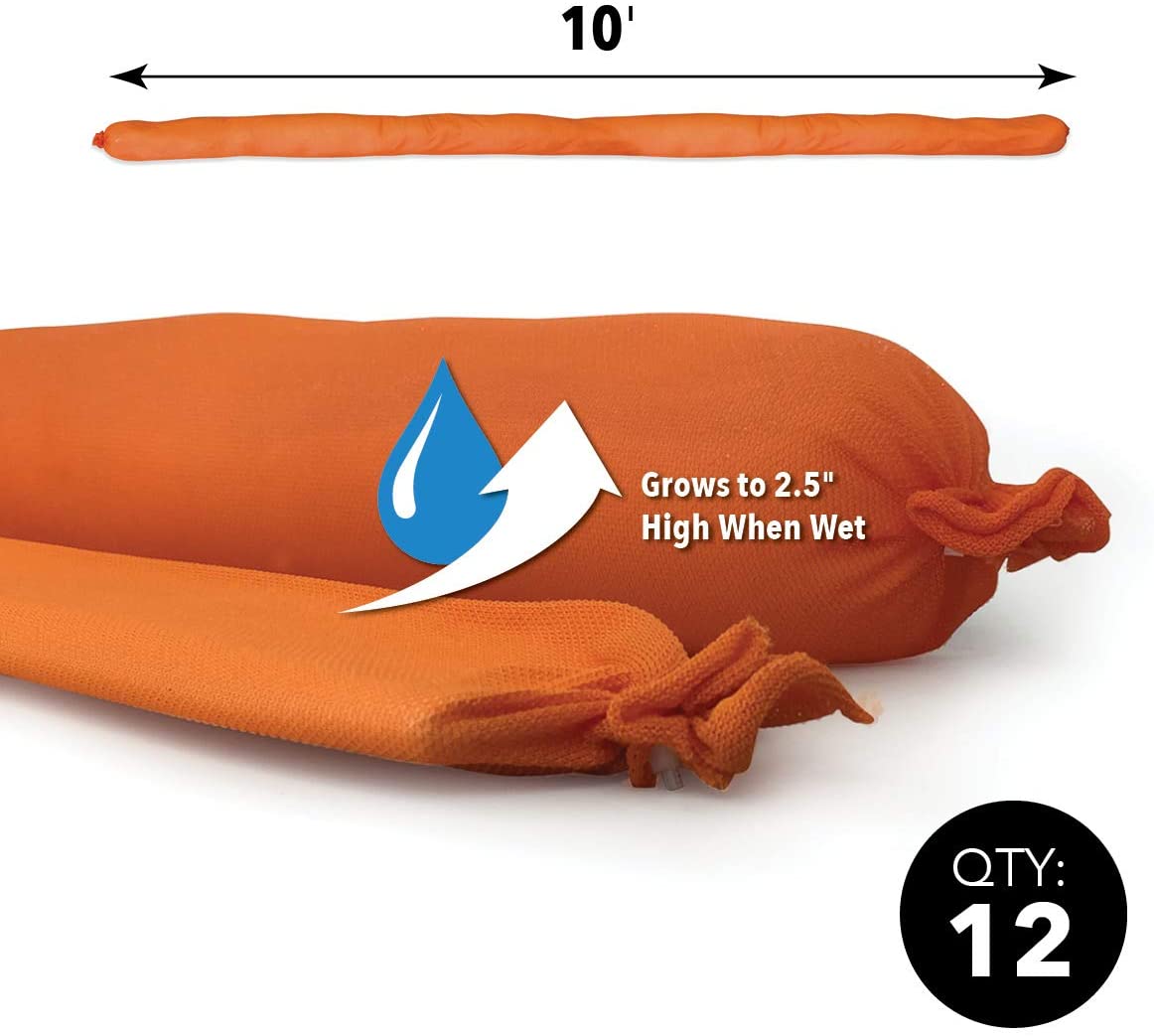 Quick Dam Indoor Water Dam (WUB210-12) - 2.5-Inch x 10-Feet - 12-Pack , Orange