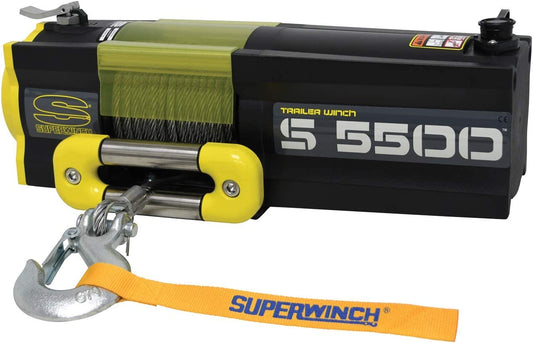 Superwinch S5500 1455200 Winch 12V Steel Wire Rope - 5,500 lbs Rated Line Pull