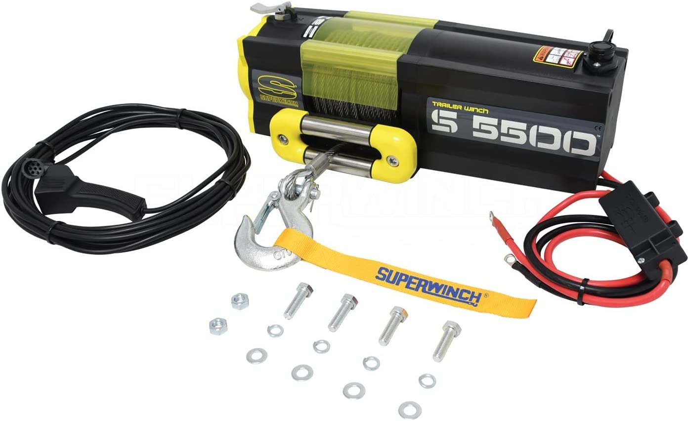 Superwinch S5500 1455200 Winch 12V Wire Rope - 5,500 lbs Rated Line Pull