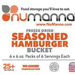 Numanna Freeze-Dried Seasoned Hamburger Beef Bucket 36 Meals , 25 Plus Year Shelf Life