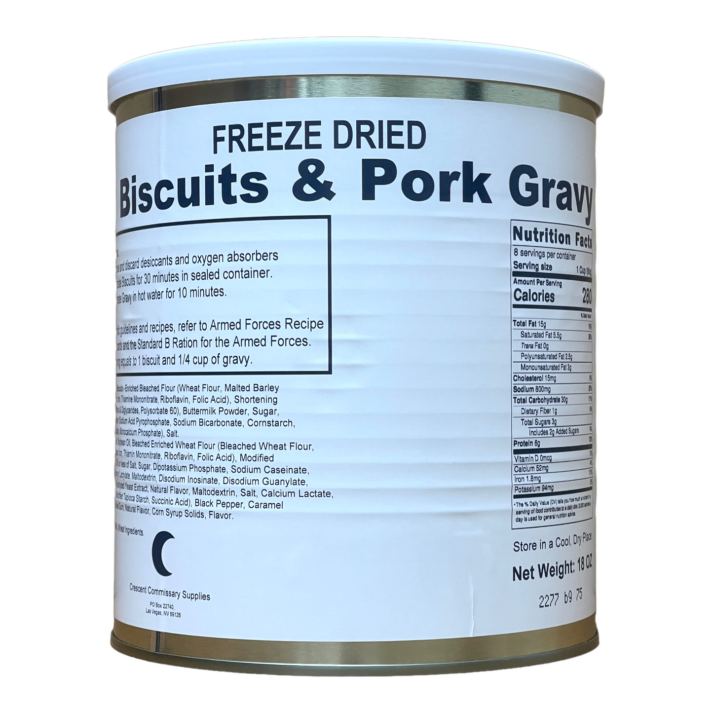 Military Surplus Freeze Dried Holiday Variety - Pack of 6 Cans #10