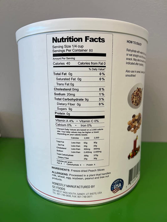 American Food Supply Freeze Dried Peach Slices