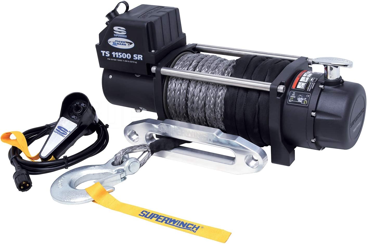 Superwinch Tiger Shark 11500SR 12V Synthetic Rope Winch - 1511201