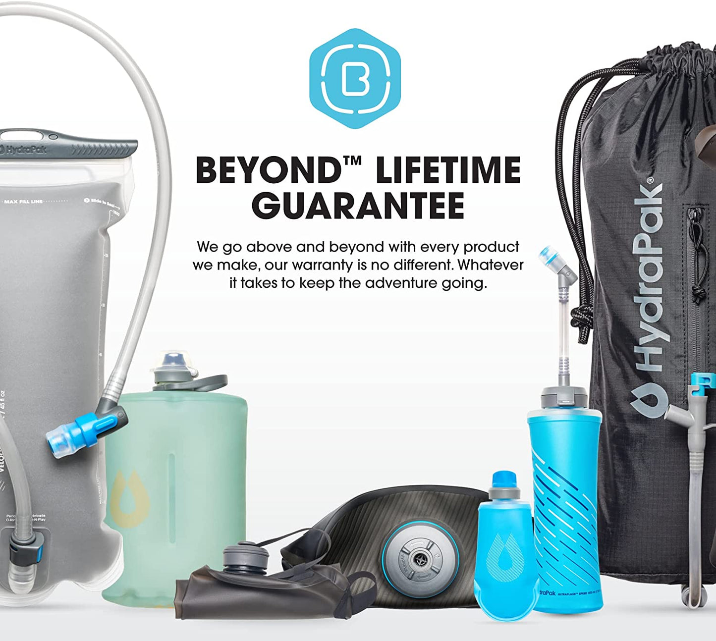 Hydrapak Flux - Collapsible Backpacking Water Bottle (1 Liter) - BPA Free, Ultra Light, Spill-Proof Twist Cap - Mammoth Grey