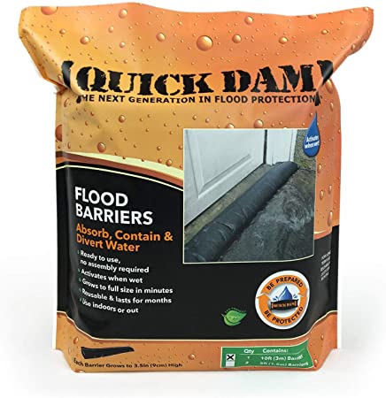 Quick Dam QD610-1 Water-Activated Flood Barrier-1 Pack, Black- 26 Barriers