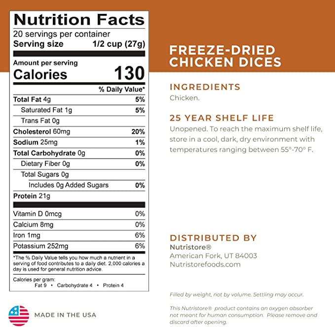 Nutristore Freeze Dried Chicken Dices