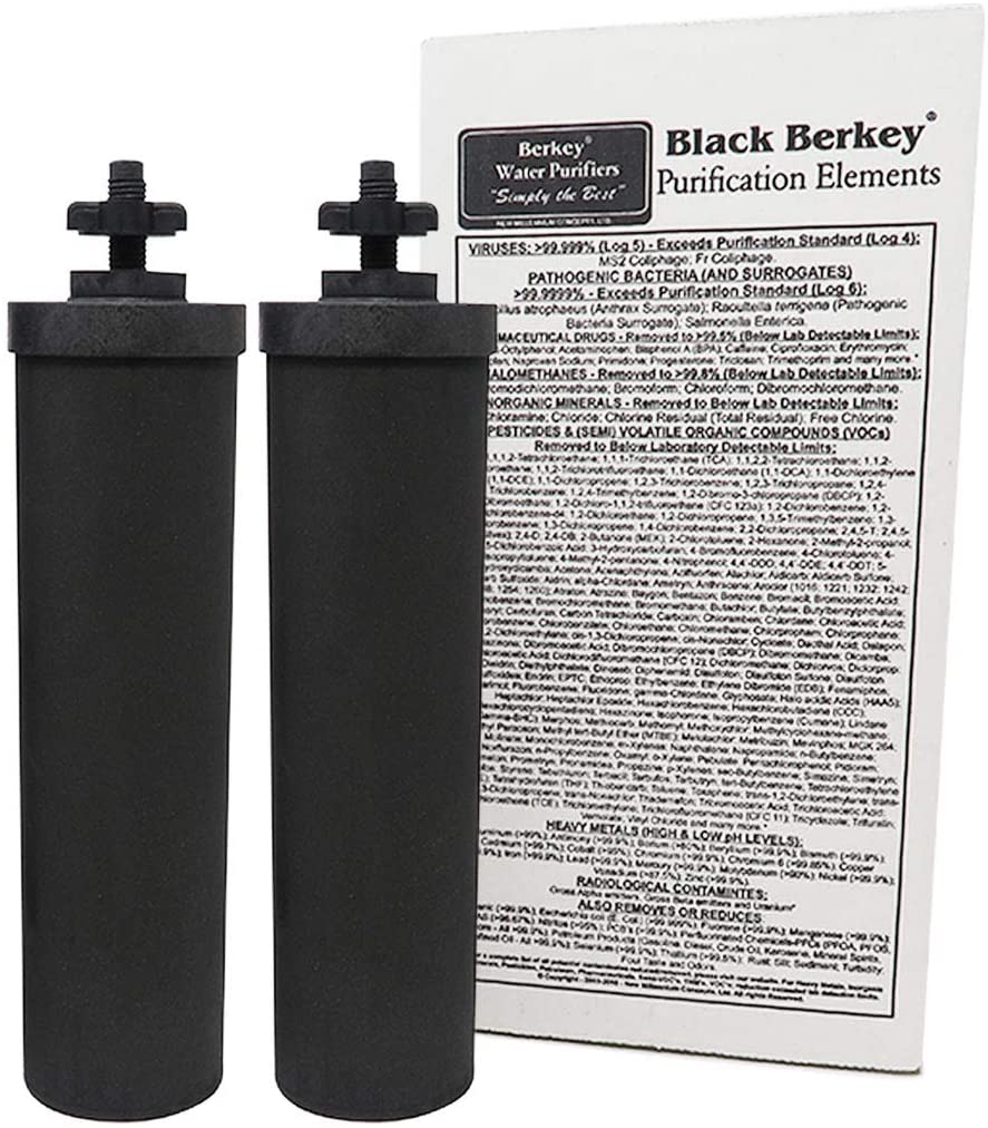 Berkey Authentic Black Berkey Purification Elements With Berkey PF-2 Fluoride and Arsenic Reduction Elements - Combo Pack