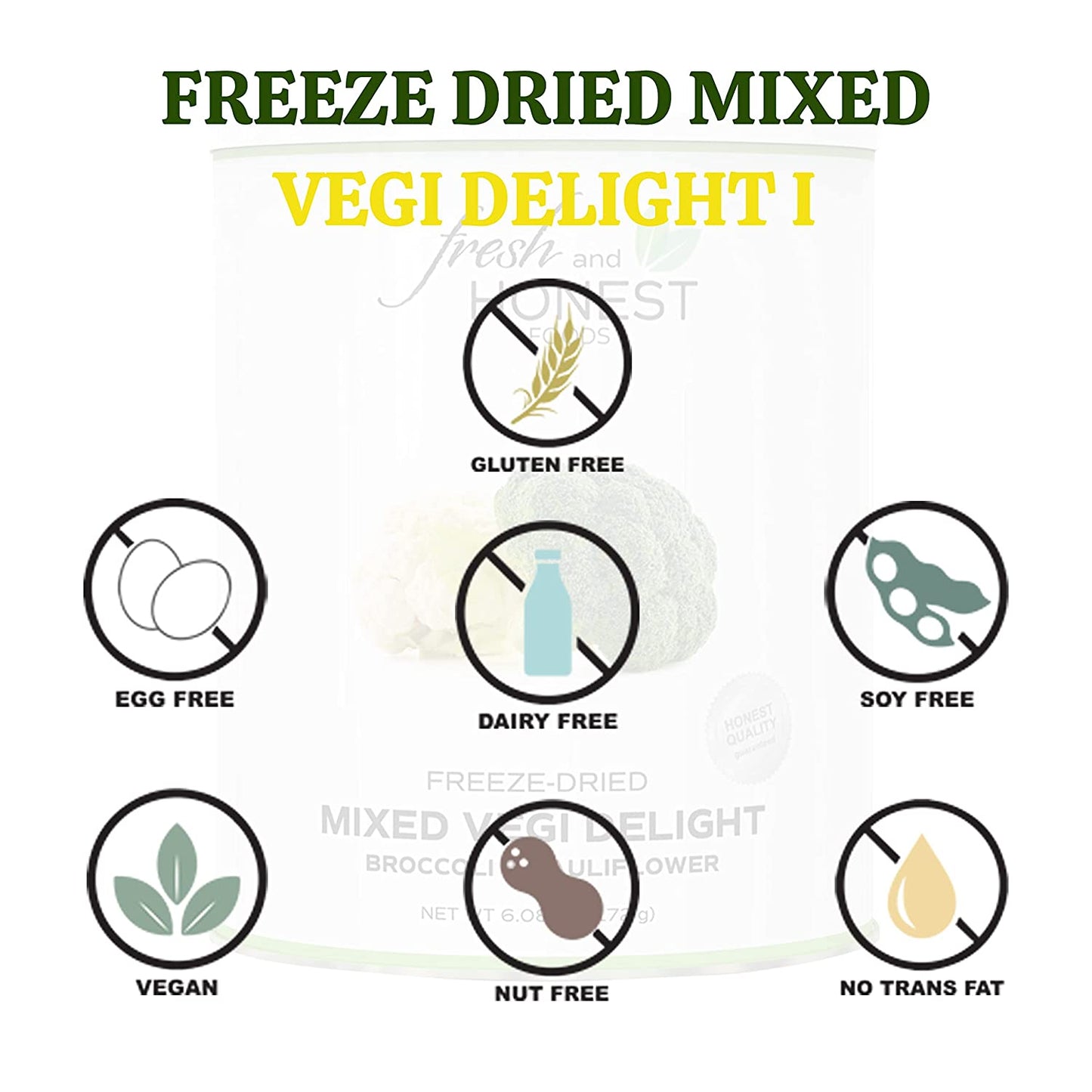Freeze Dried Mixed Broccoli and Cauliflower