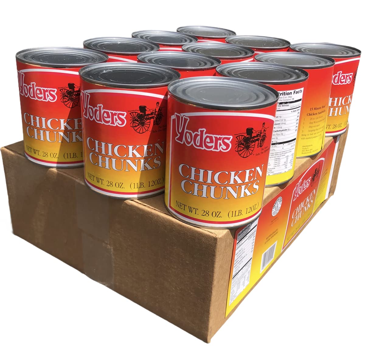 Yoder's  Canned Chicken Chunks Case (12 Cans) - Safecastle