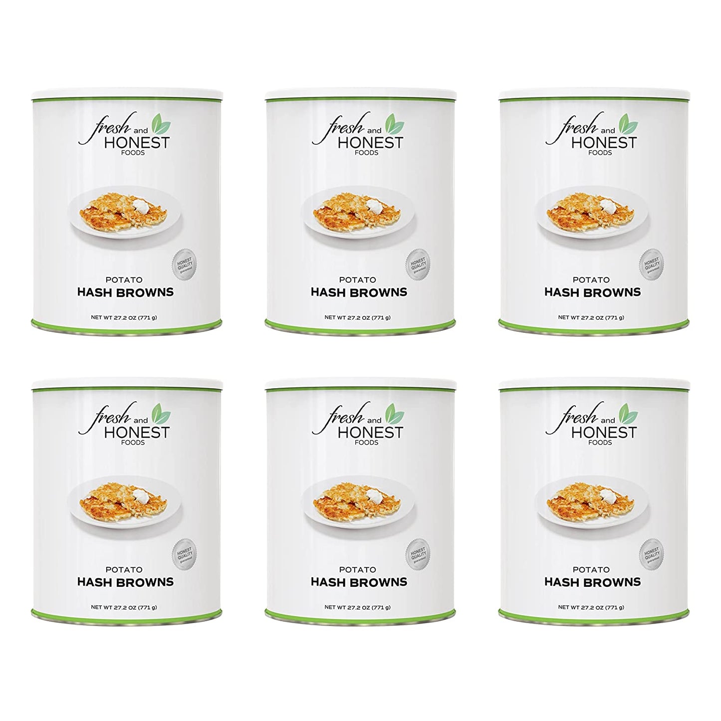 Fresh and Honest Foods Dehydrated Potato Hash Browns #10 Cans. Perfect for Emergencies, Food Storage, Survival, Camping, and more.