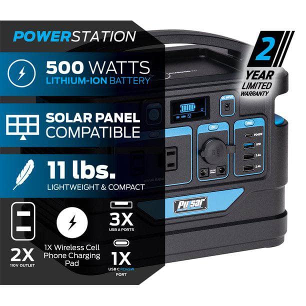 Pulsar 500 Watt Portable Power Station - PPS500