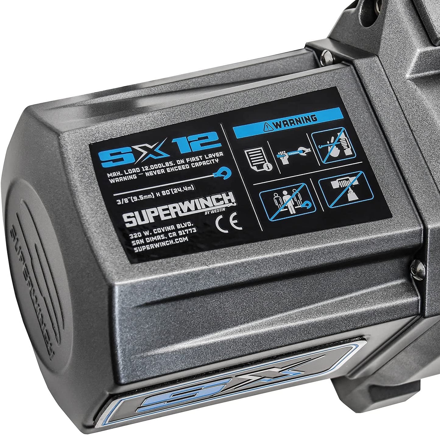 Superwinch SX12SR 12V DC 12,000lb Synthetic Rope Winch - 1712201