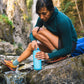 Hydrapak Flux - Collapsible Backpacking Water Bottle (1 Liter) - BPA Free, Ultra Light, Spill-Proof Twist Cap - Mammoth Grey