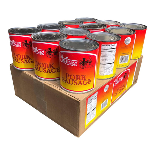 Yoder's Canned Pork Sausage Meat Case - 12 Cans - Safecastle