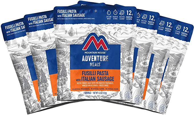 Ready-to-Eat Fusilli Pasta Pouches (6 Pack) | Mountain House | Emergency Food
