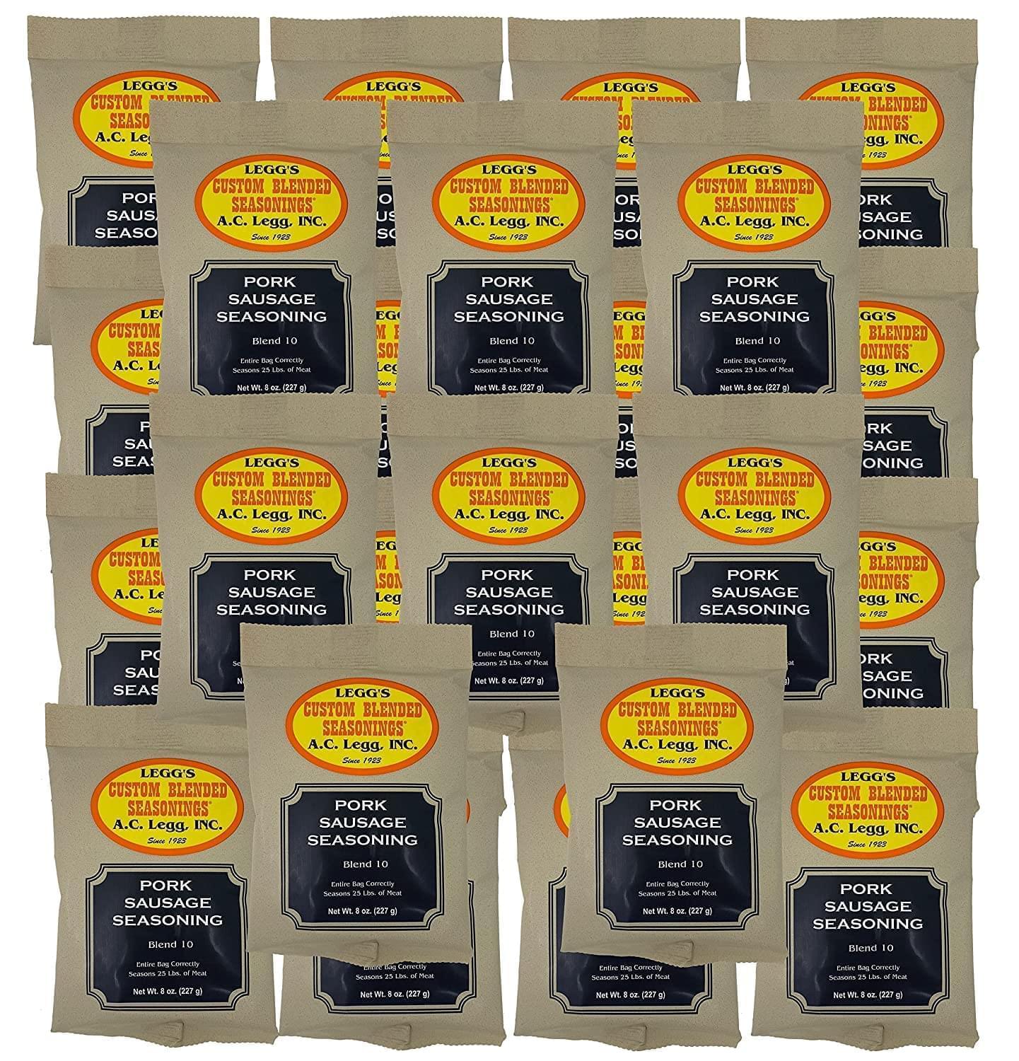 AC Legg's #10 Pork Sausage Seasoning Blend 8 Ounce - Case of 24 Packages