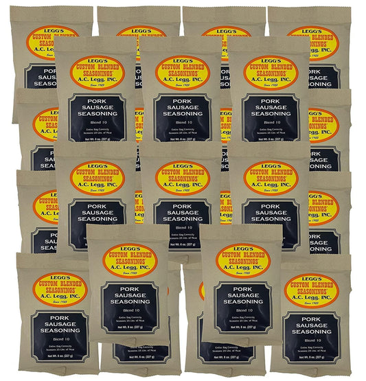 AC Legg's #10 Pork Sausage Seasoning Blend 8 Ounce - Case of 24 Packages