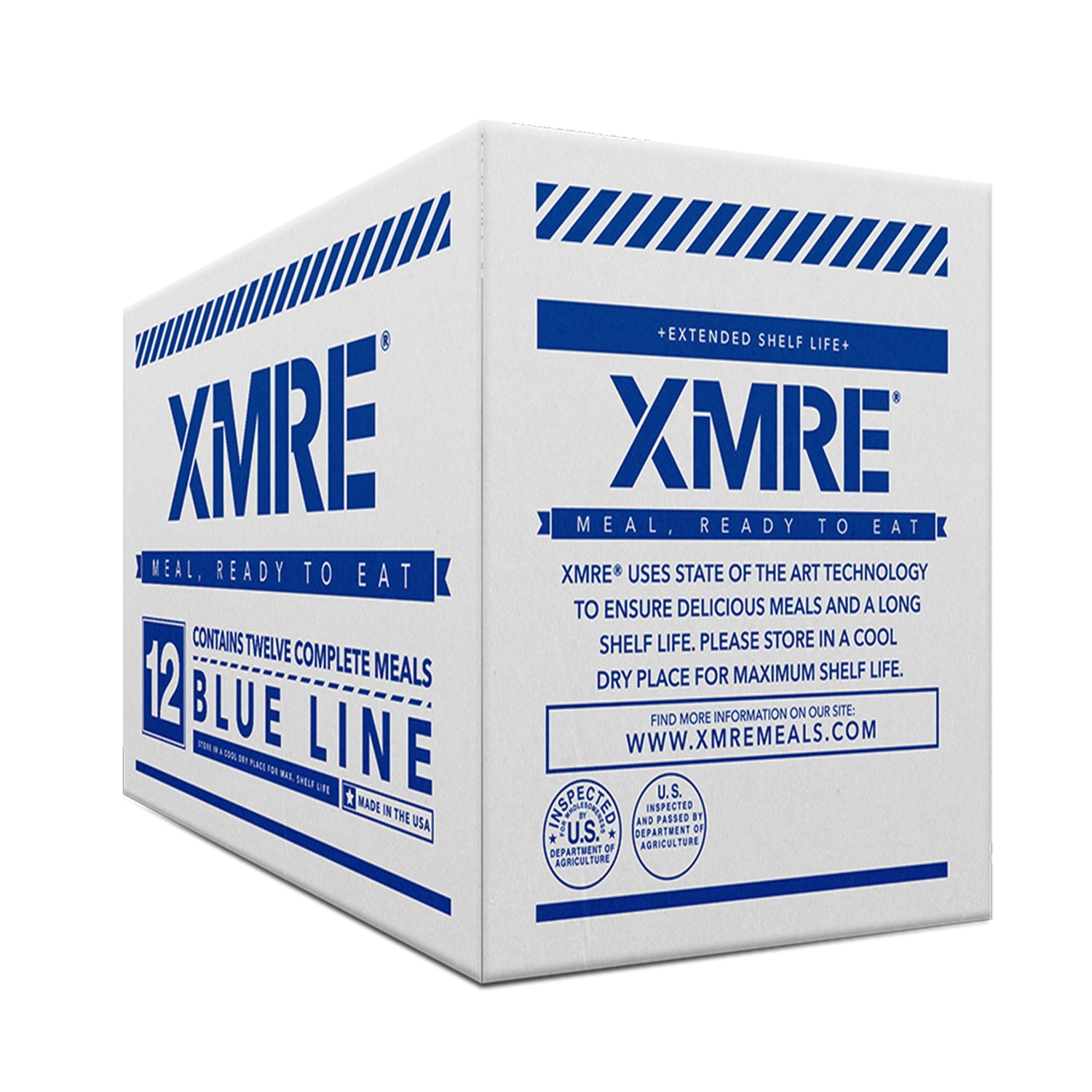 XMRE Blue Line Meals - 12 Case with Heaters (Meal Ready to Eat)