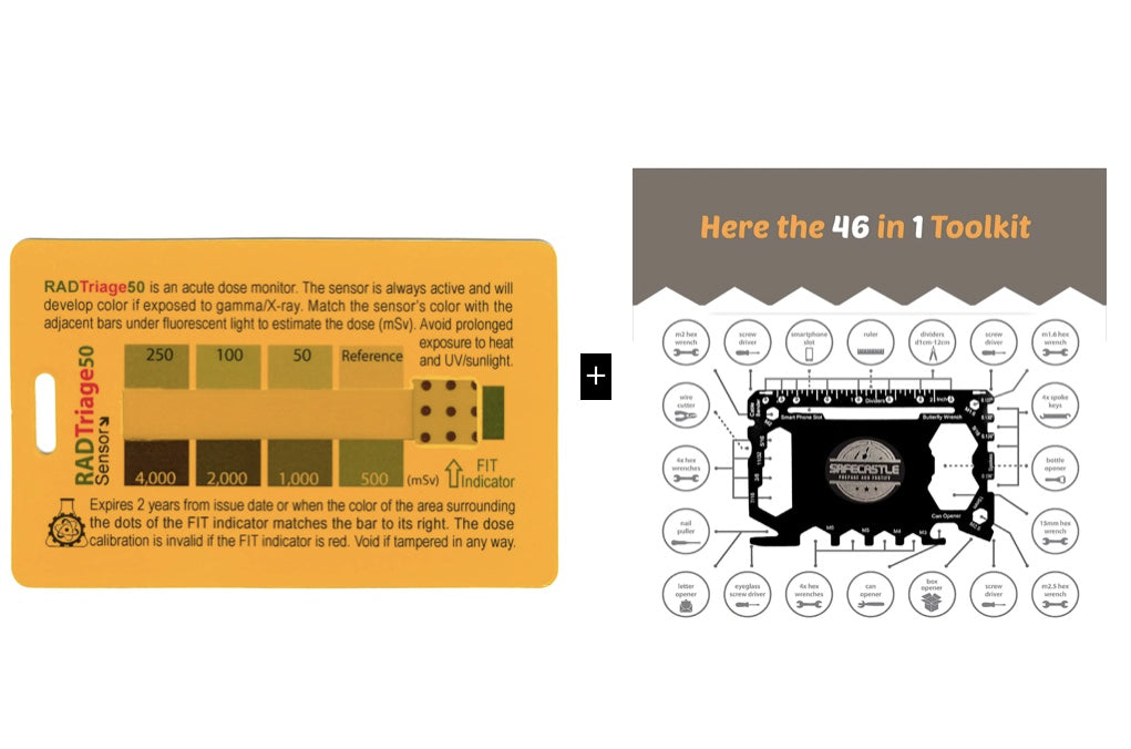 Combo of RAD Triage 50 Personal Radiation Detector & Safecastle tool k