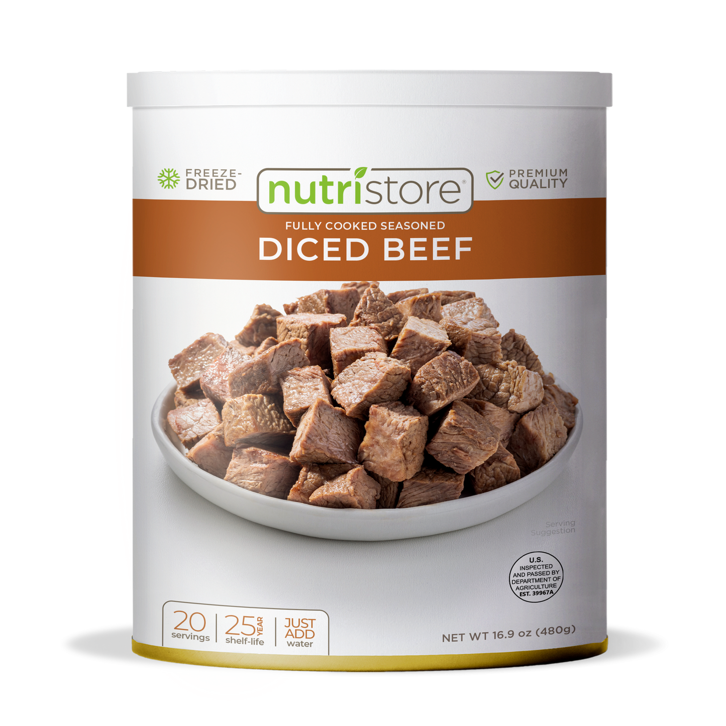 Nutristore Freeze Dried Beef Dices | Pre-Cooked Meat