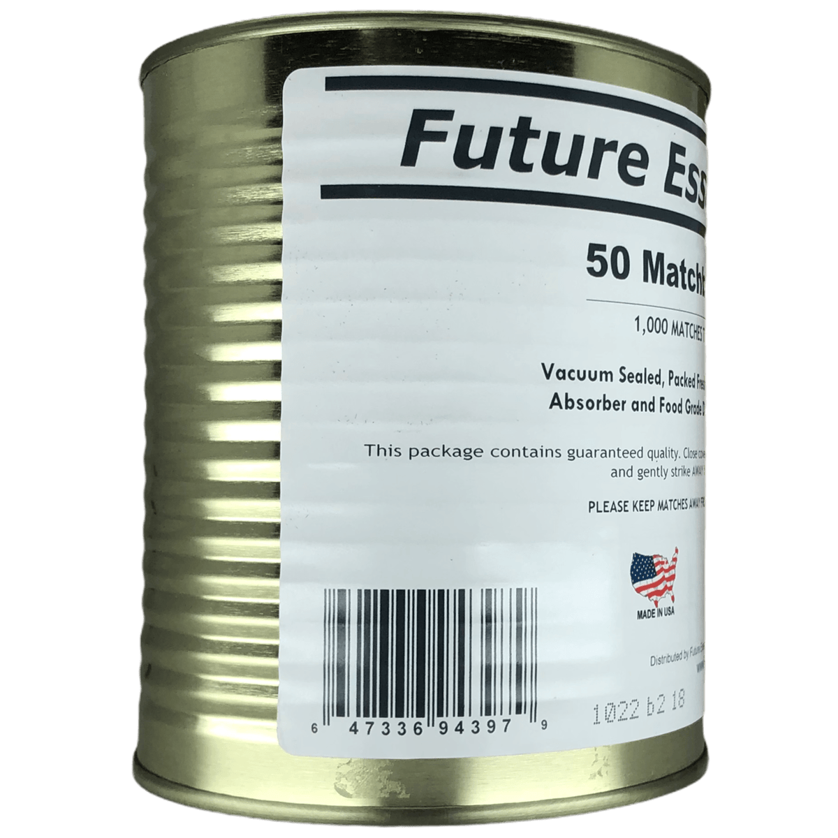 Future Essentials Canned Matchbooks Disaster Kit 12 Cans (50 matchbooks per can) - #2.5 Size Cans