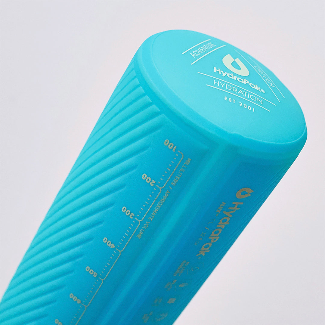 Hydrapak Flux - Collapsible Backpacking Water Bottle (1 Liter) Malibu Blue