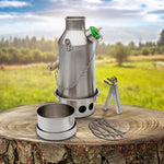 Kelly Kettle® Trekker Basic Kit – Stainless Steel Camping Kettle Fishing, Scouts, Hunting, Emergencies, Hurricanes,Tornados