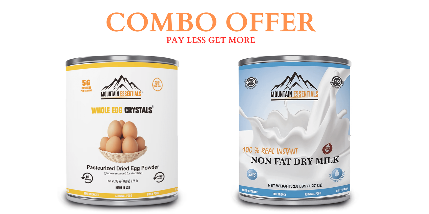 Combo offer - Mountain Essentials Powdered Eggs and Non Fat Dry Milk