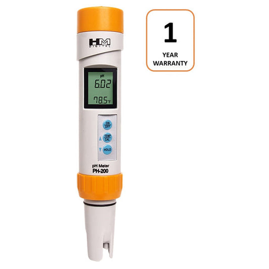HM Digital PH-200 Waterproof pH Meter, 0-14.00 pH Range
