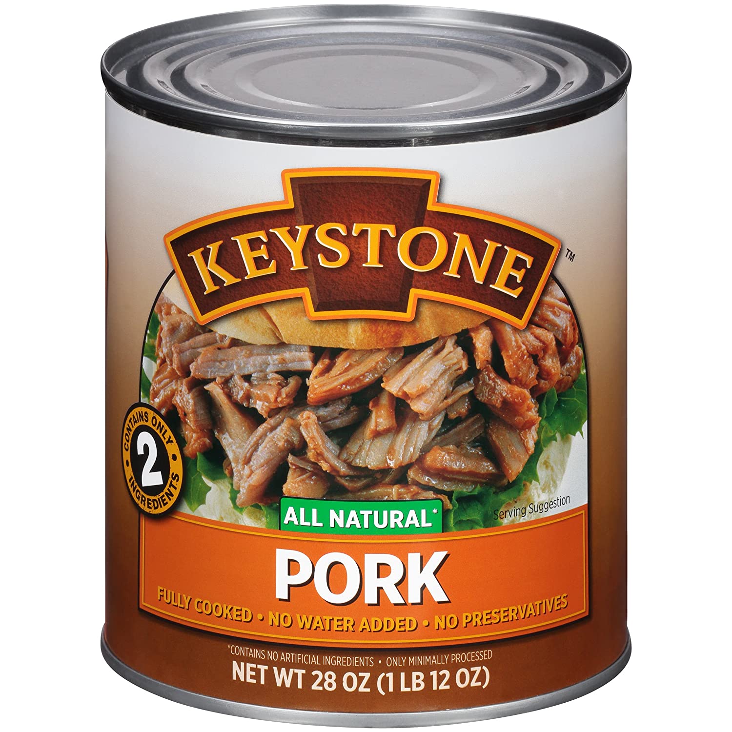 Keystone Meats All Natural Canned Pork, 28 Ounce