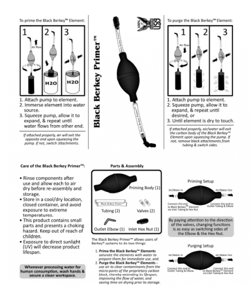 Black Berkey Primer Instruction Manual