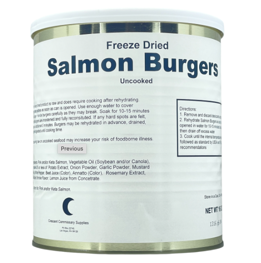 Military Surplus Freeze Dried Salmon Burgers - Premium Quality Fish Burgers