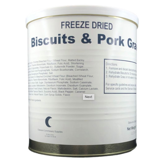 Military Surplus Freeze Dried Biscuits and Gravy - Safecastle