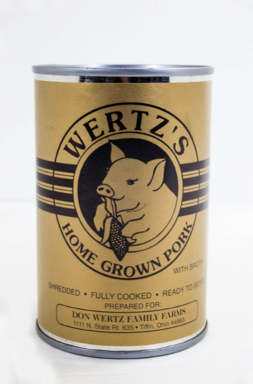 Wertz's GMO Free Homegrown Premium Canned Pork 28oz cans
