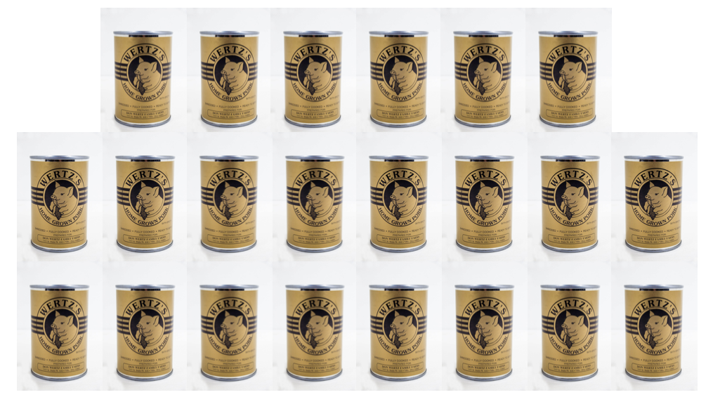 Wertz's GMO Free Homegrown Premium Canned Pork 28oz 22 cans