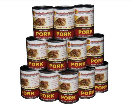 Survival Cave Canned Pork - 1 Case 12 / 28oz Cans