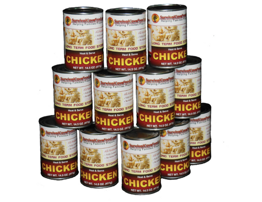 Canned chicken food storage - full case, 12 cans/60 servings - 14.5 oz cans