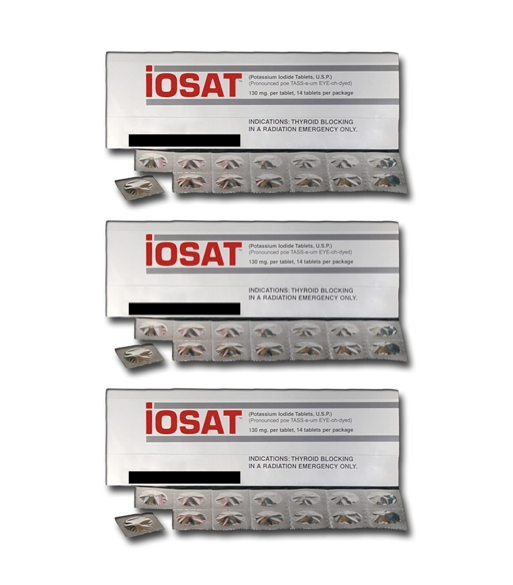 IOSAT KI Potassium Iodide Tablets 130 MG X 3 Tablets Pack