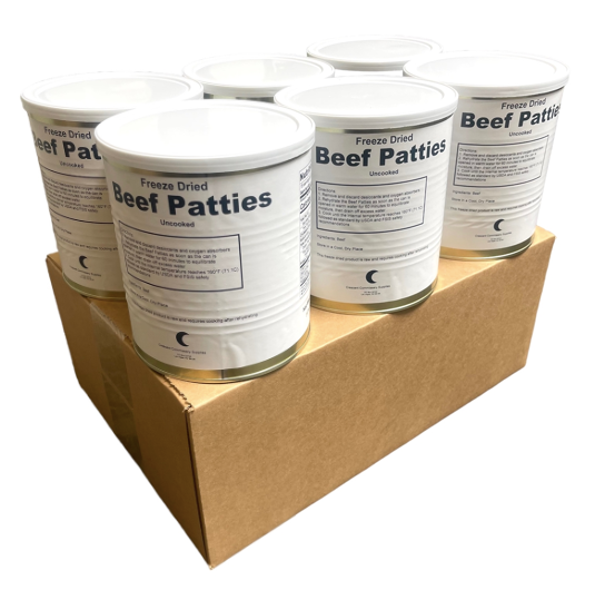 Freeze Dried Hamburger Patties - Military Surplus Frozen Beef Patties for Long-Term Storage - Safecastle