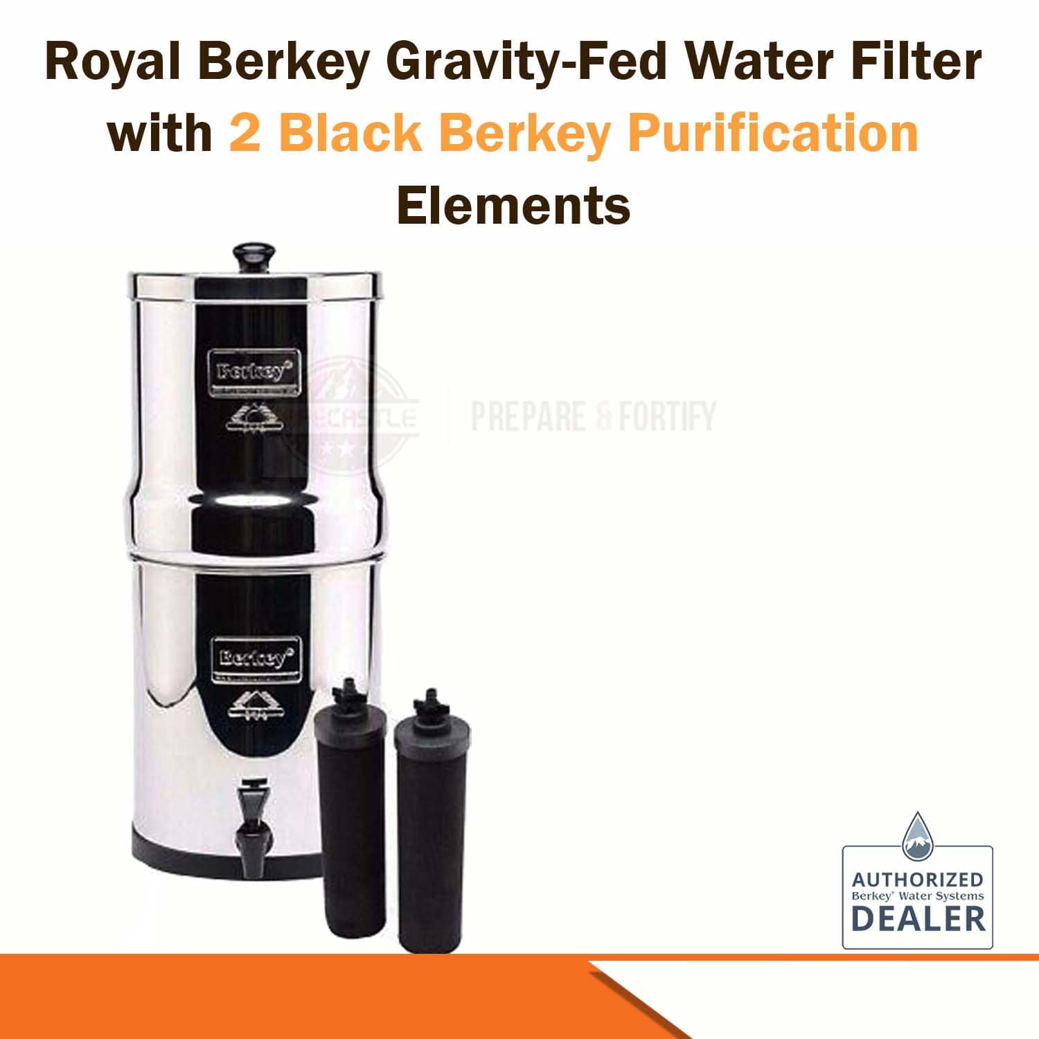 Royal Berkey Water Purification System w/ 2 Black Elements , Brand New