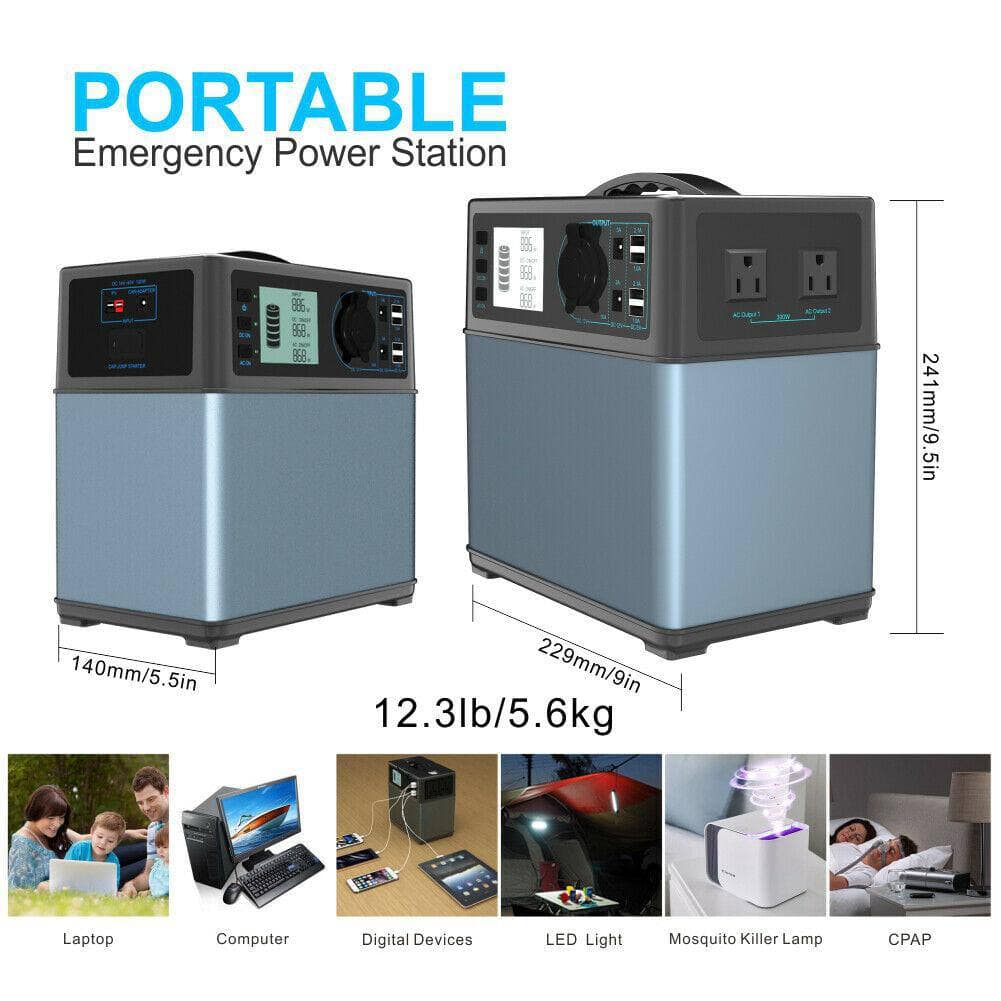 Breeze Portable 400W Generator Power Supply PS5B AC DC Solar Panel 4*USB Charge