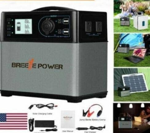 Breeze Portable 400W Generator Power Supply PS5B AC DC Solar Panel 4*USB Charge