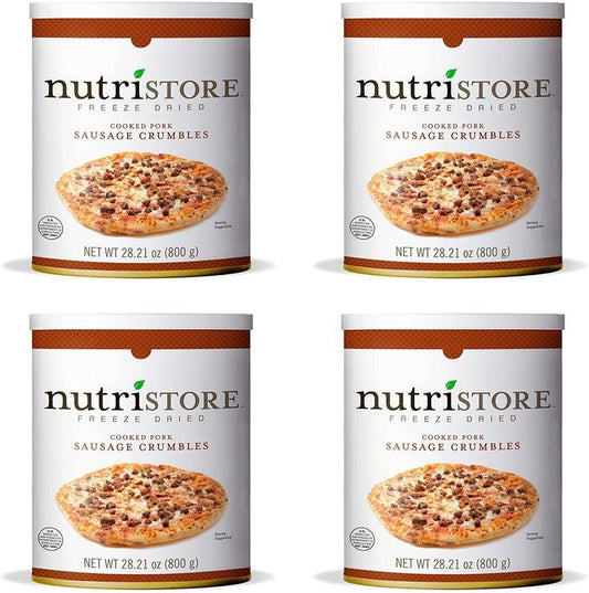 Nutristore Freeze Dried Sausage Crumbles | Survival Emergency Food Supply, Meal Prep, Camping | Made in USA | 25 Year Shelf Life | #10 Can, 29.2 OZ