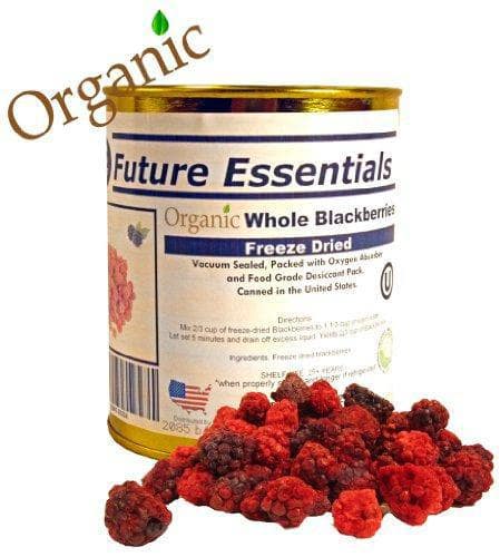 Future Essentials Freeze Dried Whole Blackberries #2.5 Can / 3 oz are a convenient and nutritious way to add the delicious taste and health benefits of berries to your diet. Freeze-drying preserves the berries' nutrients and flavor, while also making them shelf-stable and lightweight.