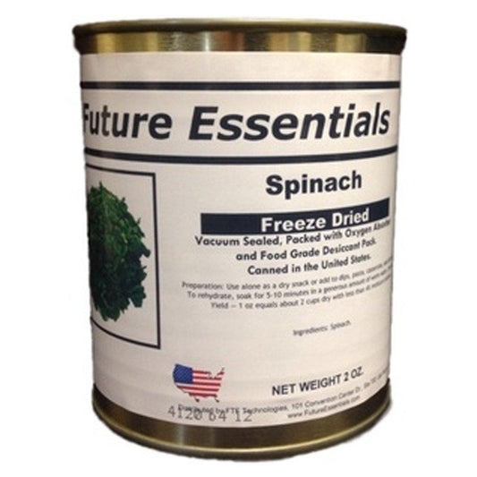 Future Essentials Freeze Dried Spinach is a convenient, nutritious, and lightweight food option that is perfect for health-conscious individuals, people who are preparing for emergencies or natural disasters, and campers and backpackers.