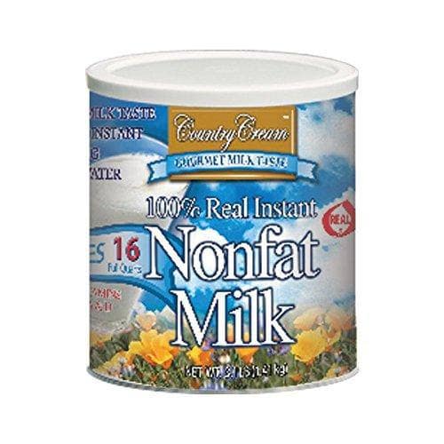 Country Cream 100% Real Instant Nonfat Milk, case of six #10 cans
