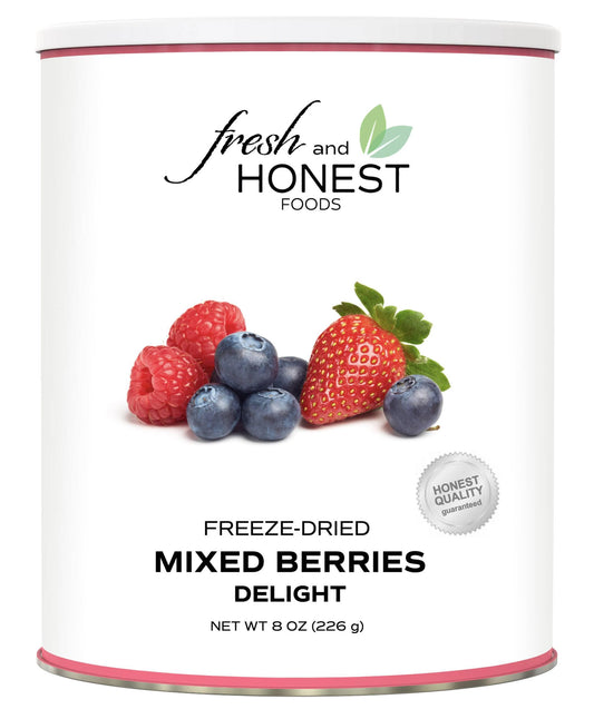 Fresh and Honest Foods 100% All Natural Freeze Dried Mixed Berries Delight 7.9 OZ #10 Can