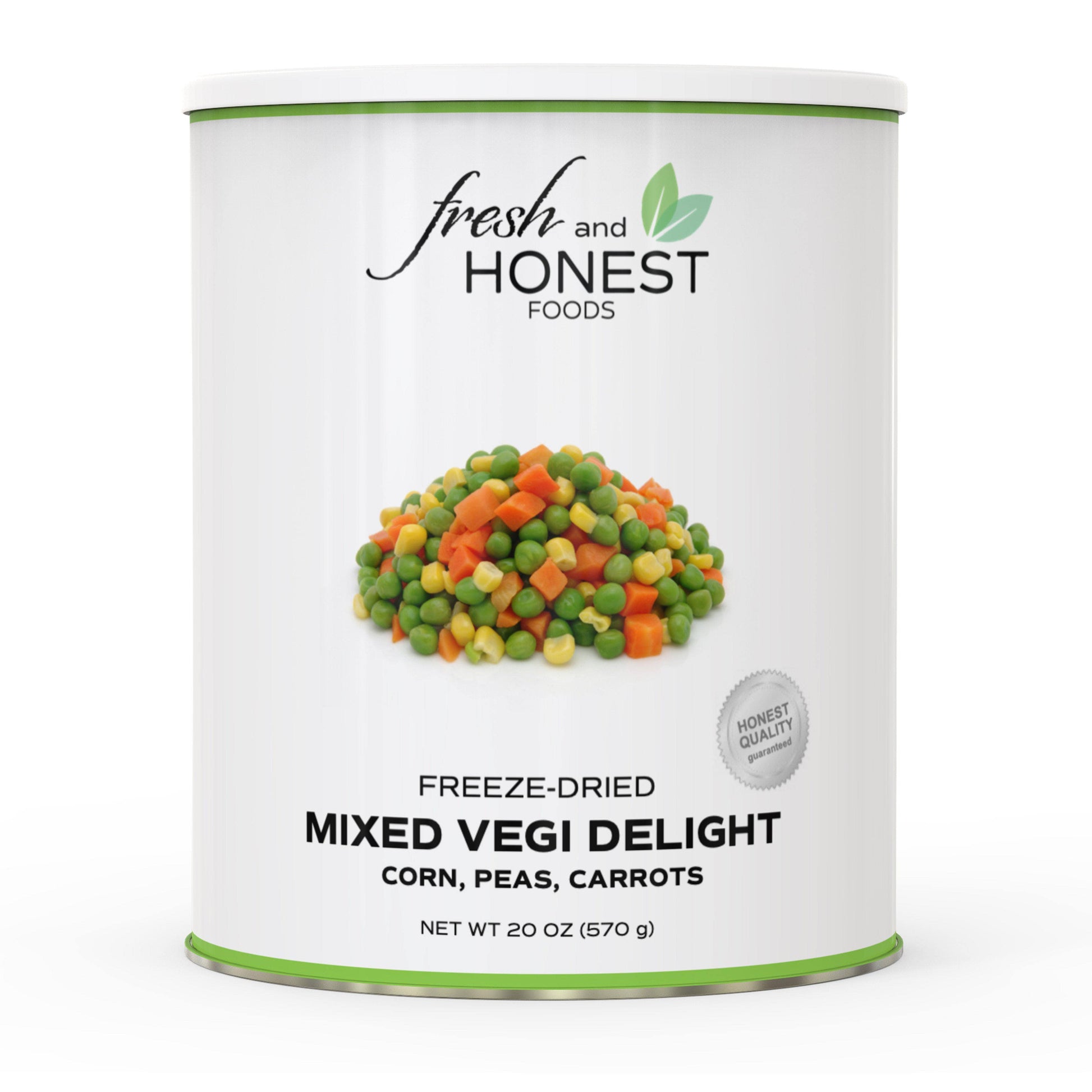 Fresh and Honest Foods 100% All Natural Freeze Dried Mixed Vegi II (Peas, Corn, Carrots) 20.1 OZ #10 Can